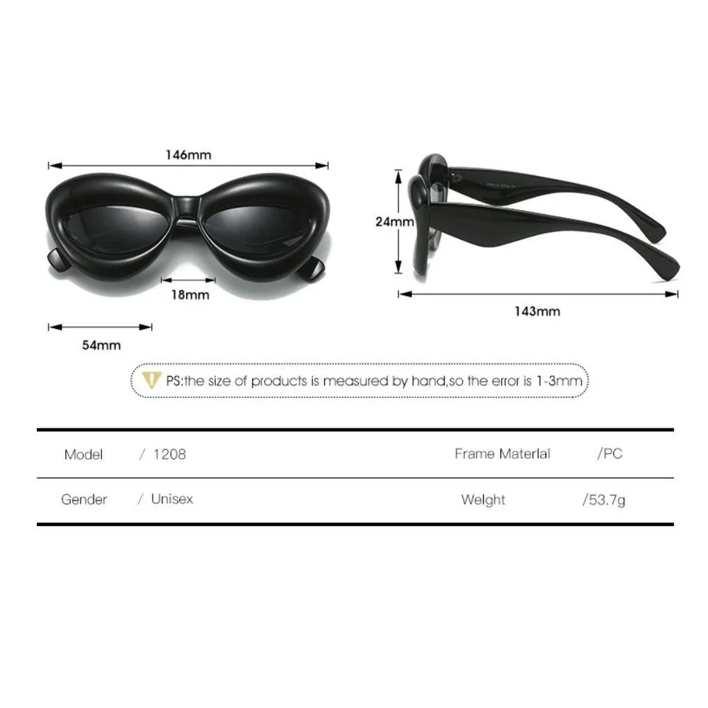 White Alien Sunglasses Futuristic Cosplay Y2K‎ Fashion Statement Sun Glasses New